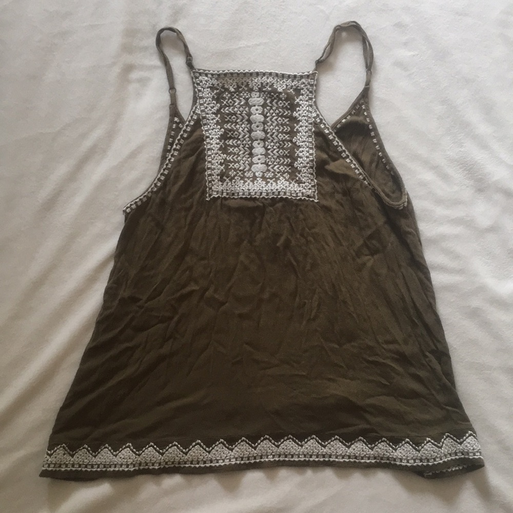 Open back olive green urban outfitters shirt